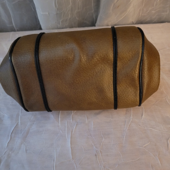 Vintage Small Barrel Hinged Handbag Faux Leather - Picture 6 of 13